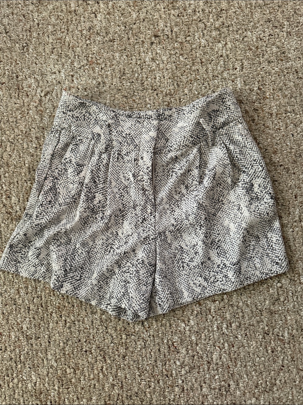 Ann Taylor Factory High-Waist Black & White Textured Print Shorts